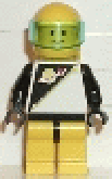 Minifigura Futuron amarelo e preto